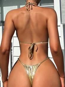 Golden Girl Metallic Micro Bikini