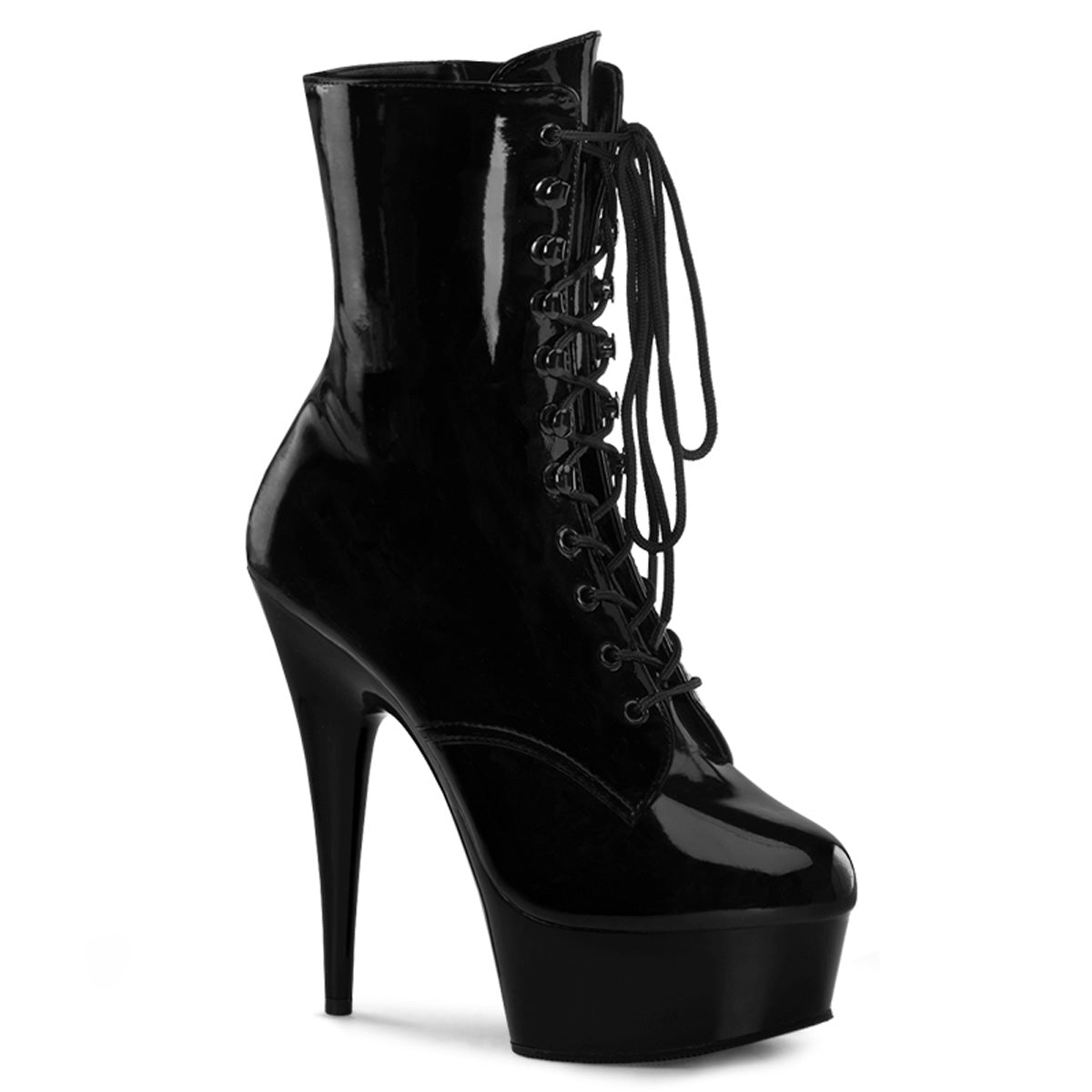 PLEASER DEL1020/B/M Black 6 Inch Ankle Boots SIZE 6 ONLY