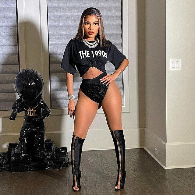 Glitter High Waist Bottoms