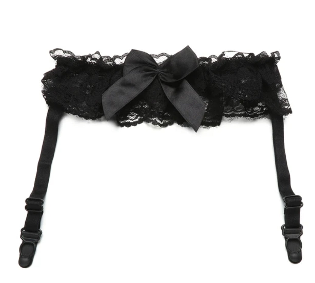 Floral Lace Garter with Clips