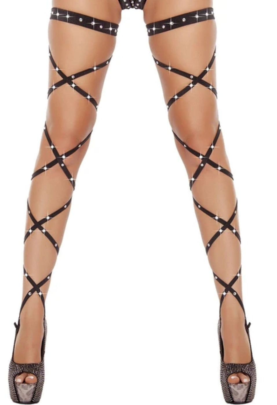 Rhinestone Leg Wrap Garter Set LR2020