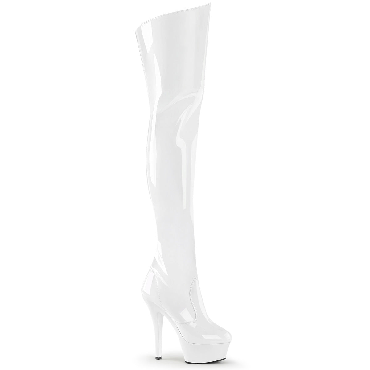 PLEASER KISS3010/W/M White 6 Inch Thigh High Boots SIZE 8 10 REMAIN