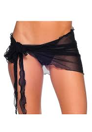 Black Mesh Wrap Skirt 1060MEBK