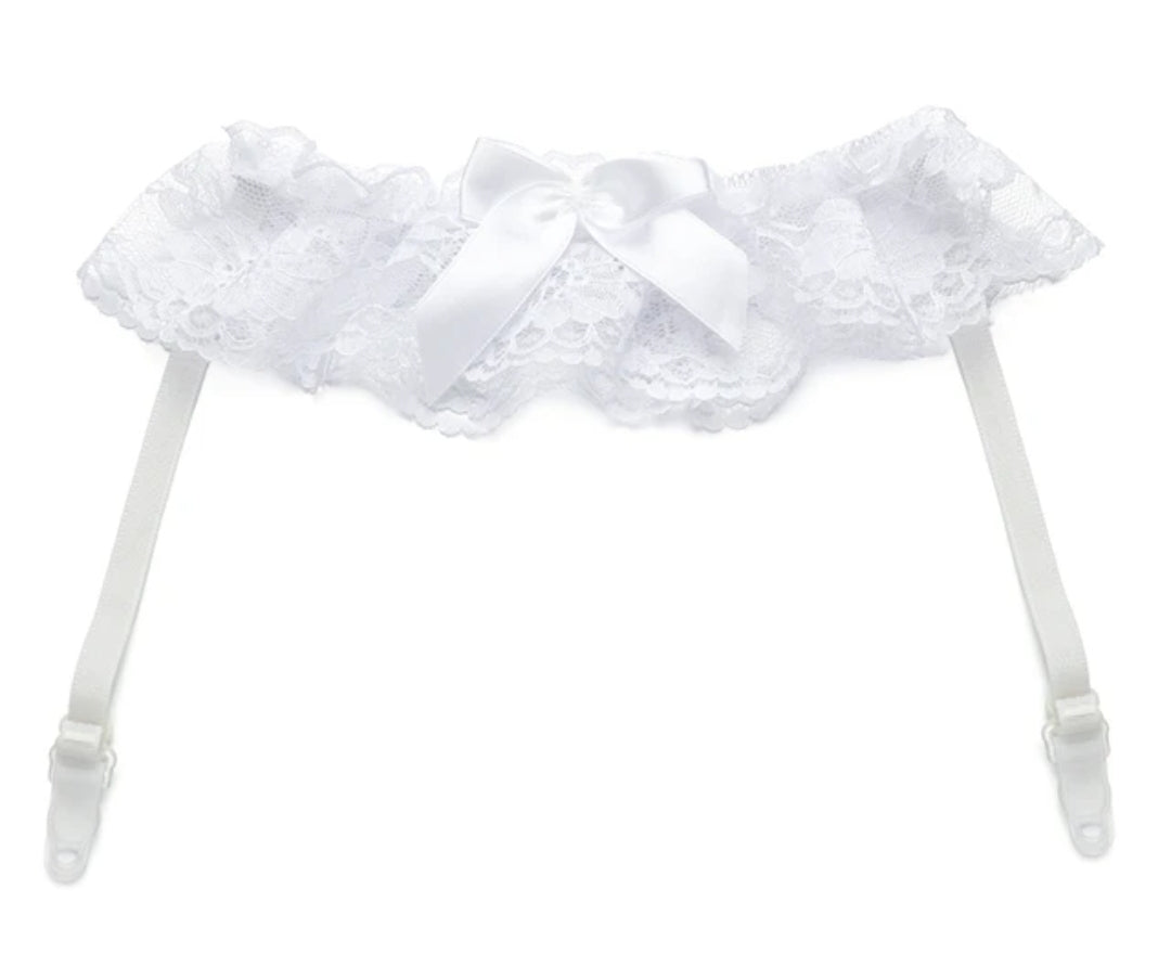 Floral Lace Garter with Clips