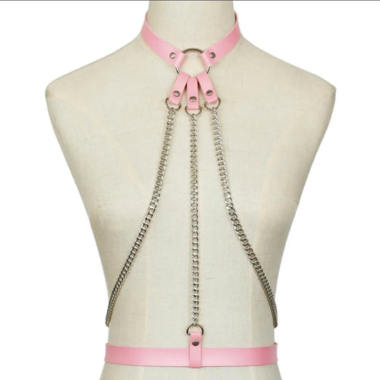 Tri Harder Bondage Chain Harness
