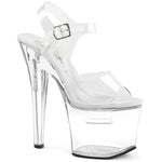 PLEASER TIP708RAD/C/M 7 Inch Clear Heel With Money Slot