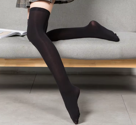 Cotton Comfort Black Knee High Soft Long Socks