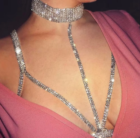 Diana Diamante Gold Bra Chain
