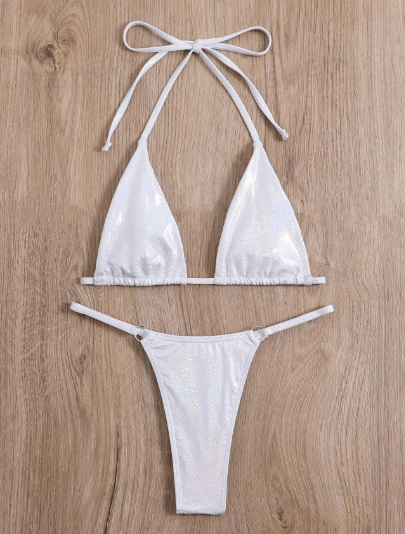 Selenite Metallic Triangle Bikini