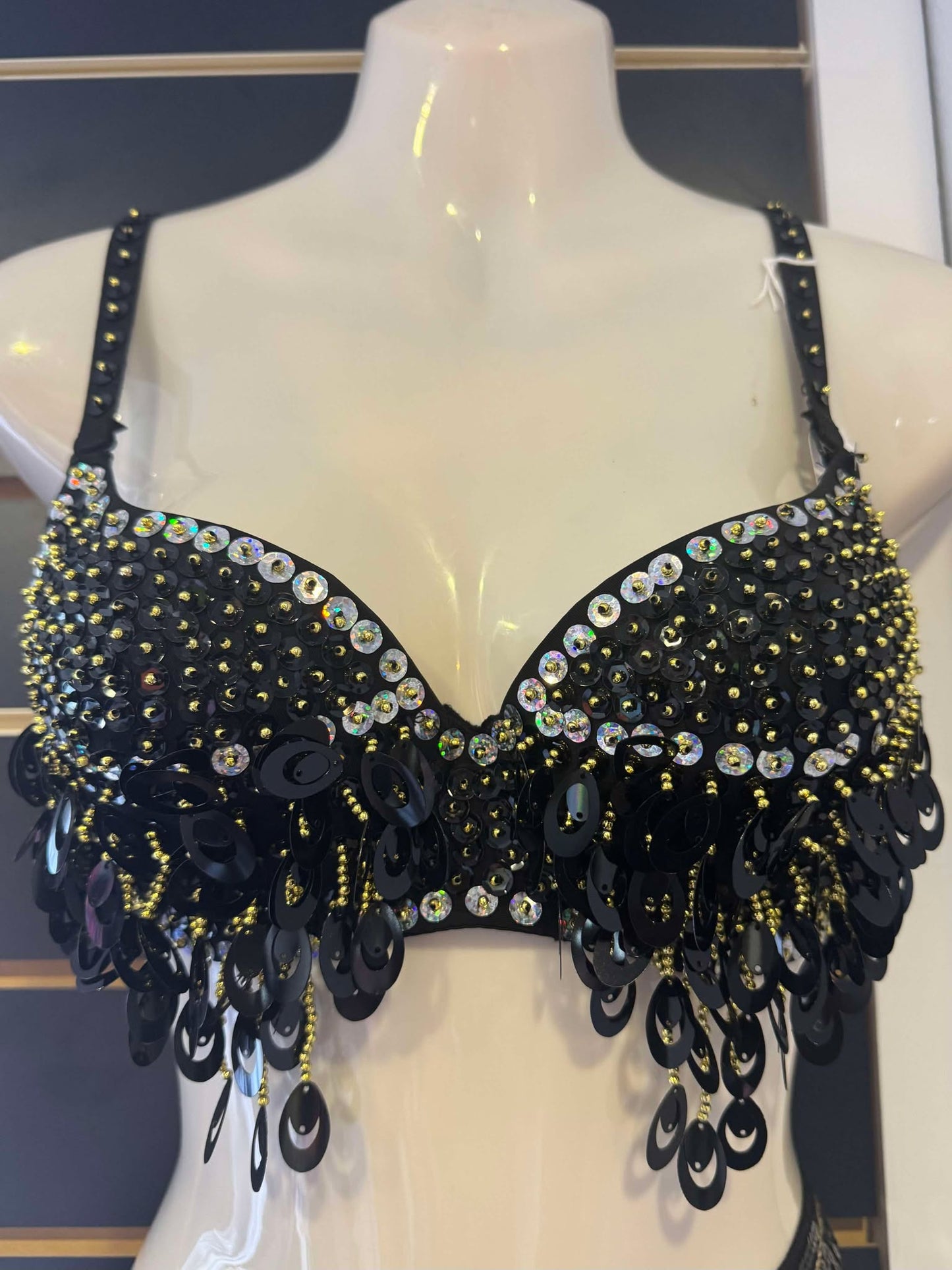 Teardrop Cascade Sequin Bra